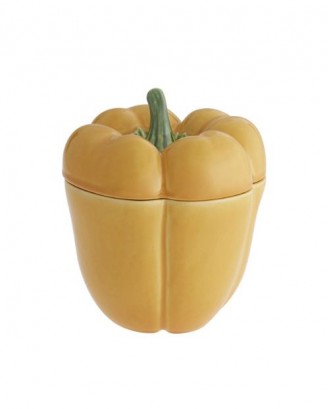 Cutie ceramica cu capac, galben, 21 cm, Pepper - BORDALLO PINHEIRO